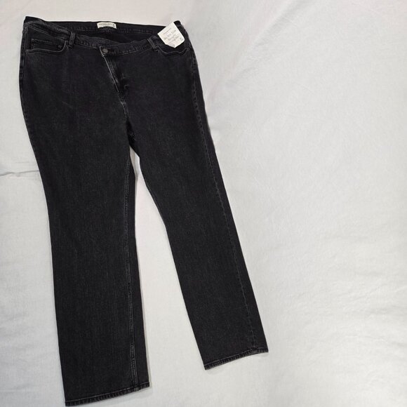 ABERCROMBIE & FITCH The '90s Slim Straight Hi-Rise Black Jeans Size 36/22R NEW! - Picture 3 of 16